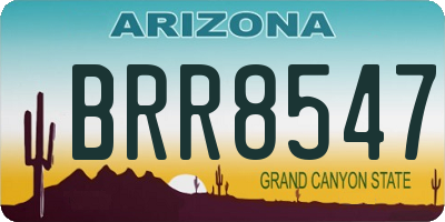 AZ license plate BRR8547