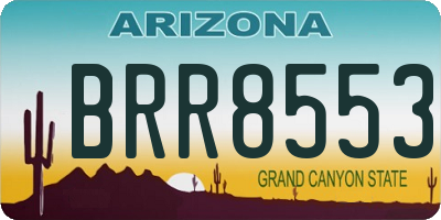 AZ license plate BRR8553