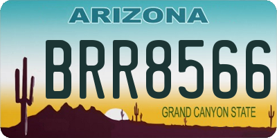 AZ license plate BRR8566