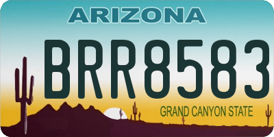 AZ license plate BRR8583