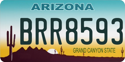 AZ license plate BRR8593