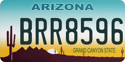 AZ license plate BRR8596