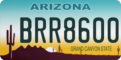 AZ license plate BRR8600