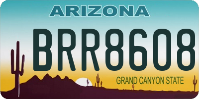 AZ license plate BRR8608