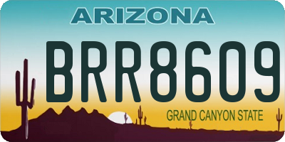 AZ license plate BRR8609