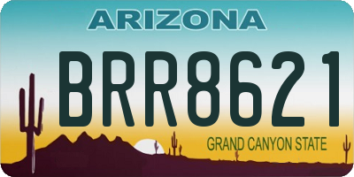 AZ license plate BRR8621