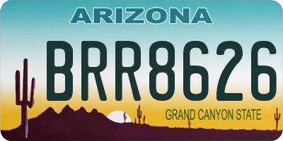 AZ license plate BRR8626