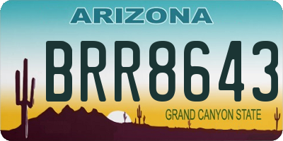 AZ license plate BRR8643