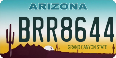 AZ license plate BRR8644