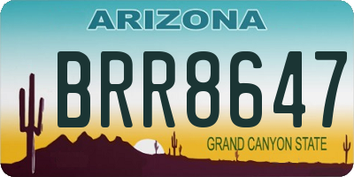 AZ license plate BRR8647