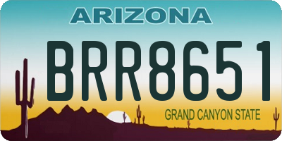 AZ license plate BRR8651