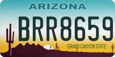 AZ license plate BRR8659