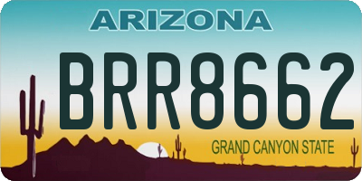 AZ license plate BRR8662