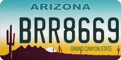 AZ license plate BRR8669