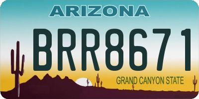 AZ license plate BRR8671