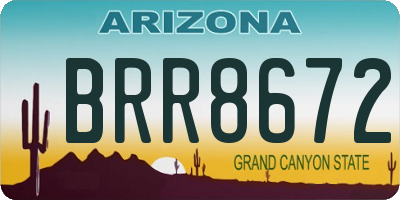 AZ license plate BRR8672