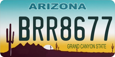 AZ license plate BRR8677