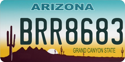 AZ license plate BRR8683