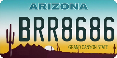 AZ license plate BRR8686