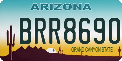 AZ license plate BRR8690