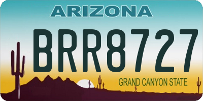 AZ license plate BRR8727