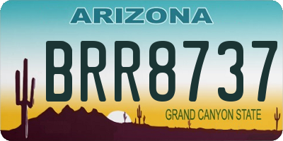 AZ license plate BRR8737