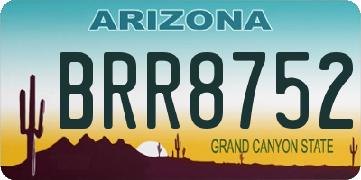 AZ license plate BRR8752