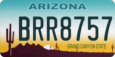 AZ license plate BRR8757