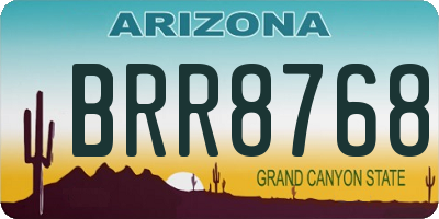 AZ license plate BRR8768