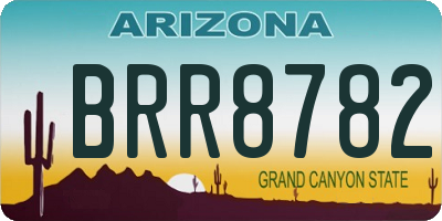 AZ license plate BRR8782