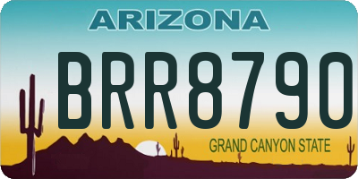 AZ license plate BRR8790