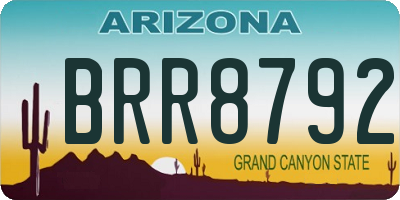 AZ license plate BRR8792