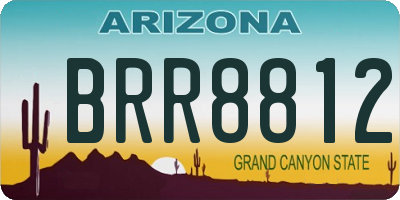 AZ license plate BRR8812