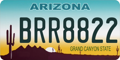 AZ license plate BRR8822