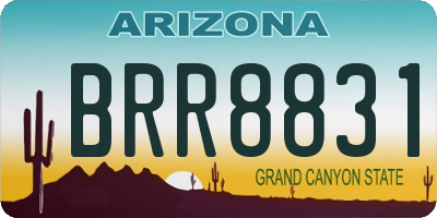 AZ license plate BRR8831