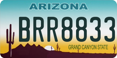 AZ license plate BRR8833
