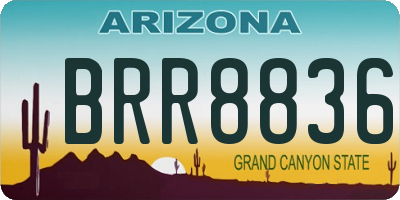 AZ license plate BRR8836