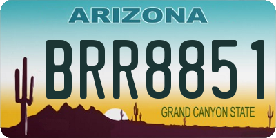 AZ license plate BRR8851
