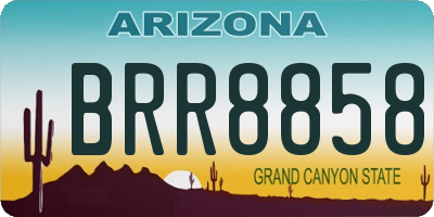 AZ license plate BRR8858