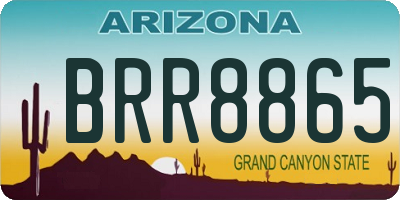 AZ license plate BRR8865