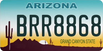 AZ license plate BRR8868