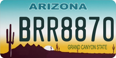 AZ license plate BRR8870