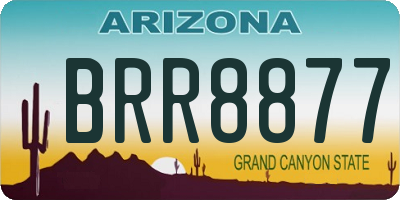 AZ license plate BRR8877