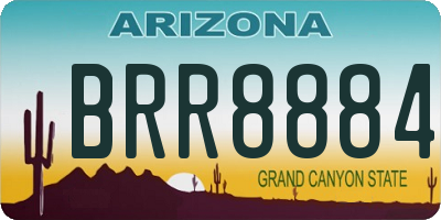 AZ license plate BRR8884