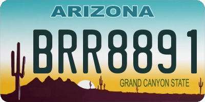 AZ license plate BRR8891