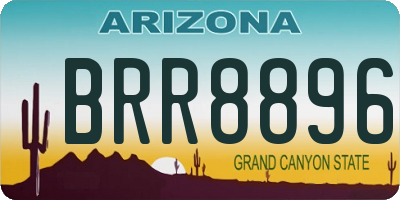 AZ license plate BRR8896