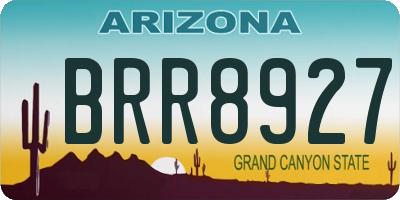 AZ license plate BRR8927