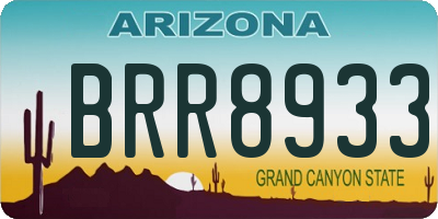 AZ license plate BRR8933