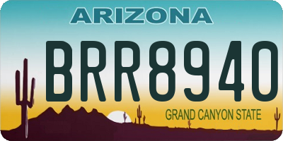 AZ license plate BRR8940
