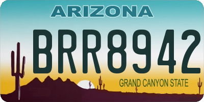 AZ license plate BRR8942